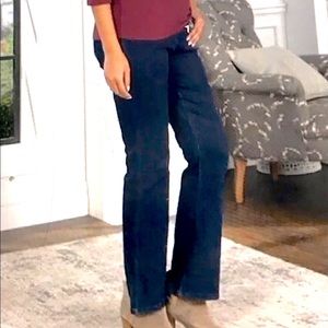 Sz Med Denim & Co Bootcut Pull on Jeans /Dk Indigo